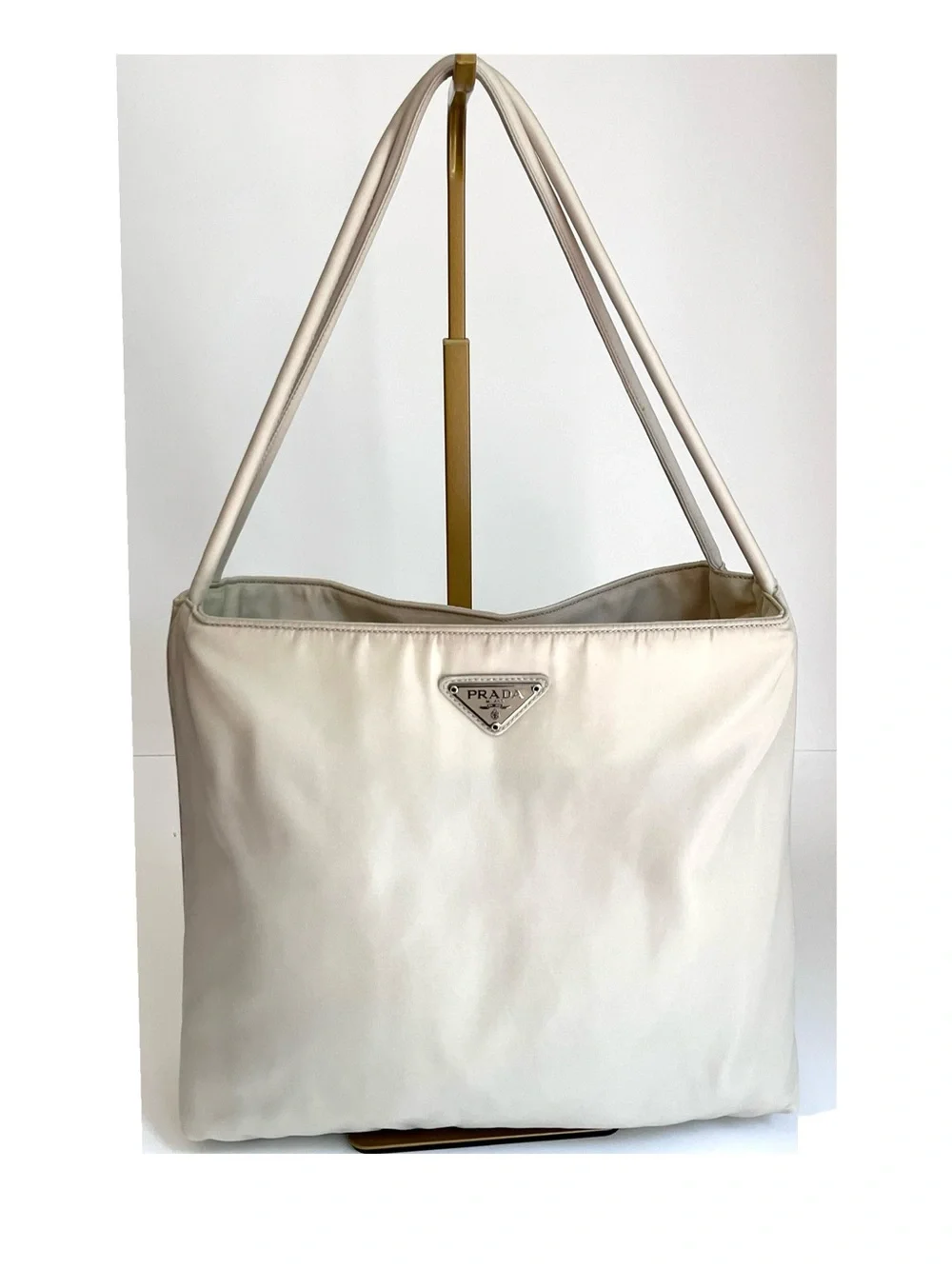 Vintage Prada | Tessuto Nylon | Medium Tote Bag | Cream Beige Ivory